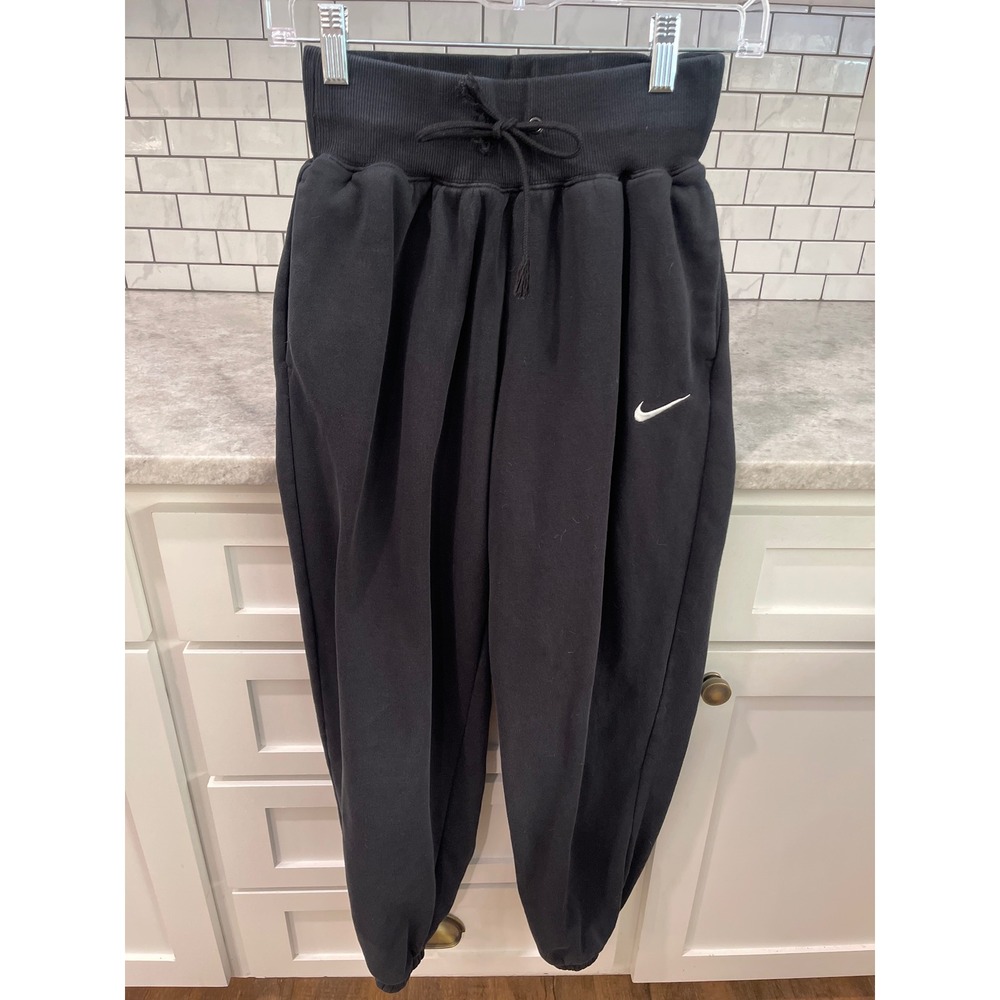 Nike Sweatpants Women XS Black Phoenix Fleece High Rise Baggy Joggers DQ5887-010
